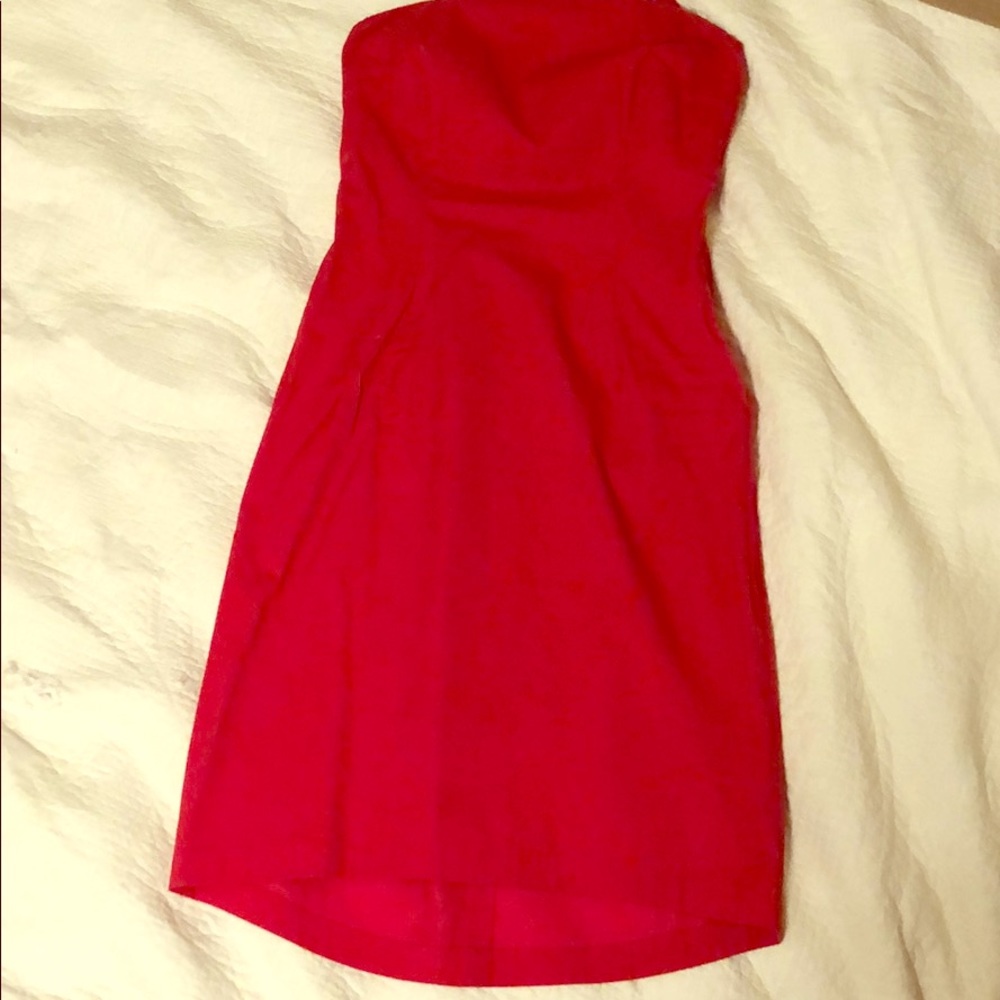 J. Crew strapless  pinkish dress.